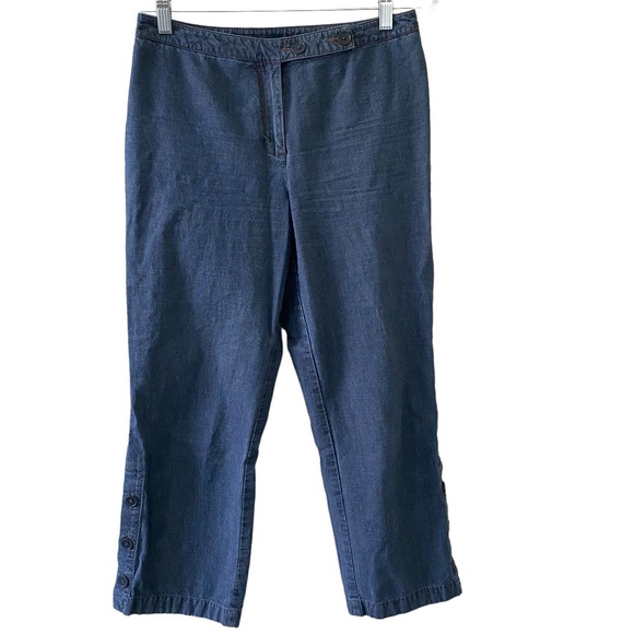 Ann Taylor LOFT Chambray Ankle Pants Size 4 - Picture 1 of 6